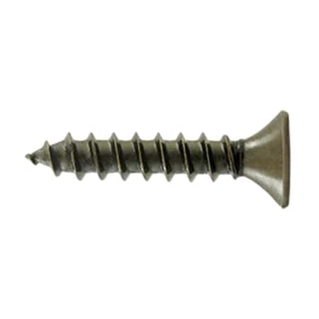 Dendesigns 1 in. Wood Screw No. 10, Antique Brass - Steel DE2667225